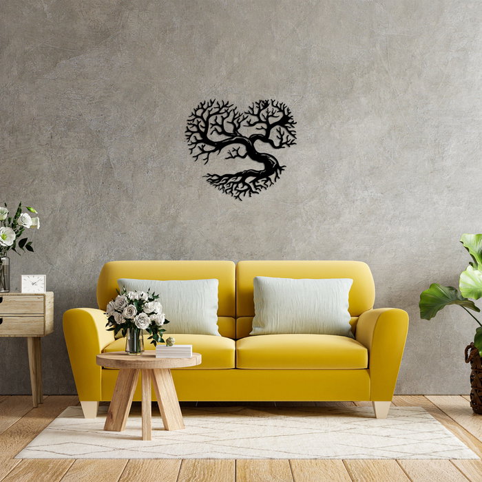 Wallity Heart Tree Escultura de Pared de Metal Negra Wallity Heart Tree Escultura de Pared de Metal Negra